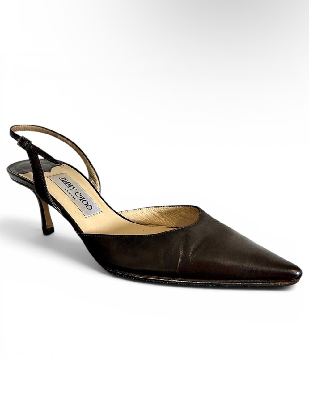 Jimmy Choo Brown Leather Slingback Pump